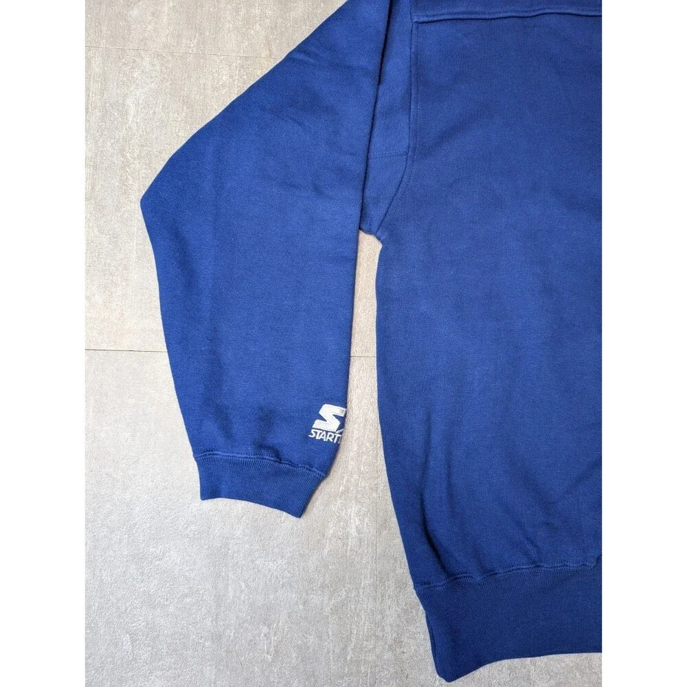 Vintage Starter Embroidered New England Patriots Blue Sweatshirt Medium - Picture 12 of 12